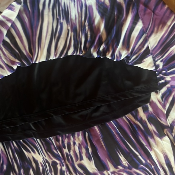 Worthington pleated skirt purple size L, elastic waist asymmetrical high low - Picture 11 of 11